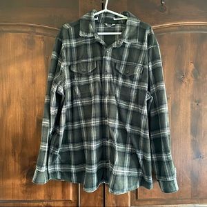 Eddie Bauer Men’s Plaid Fleece Button Down 2XL